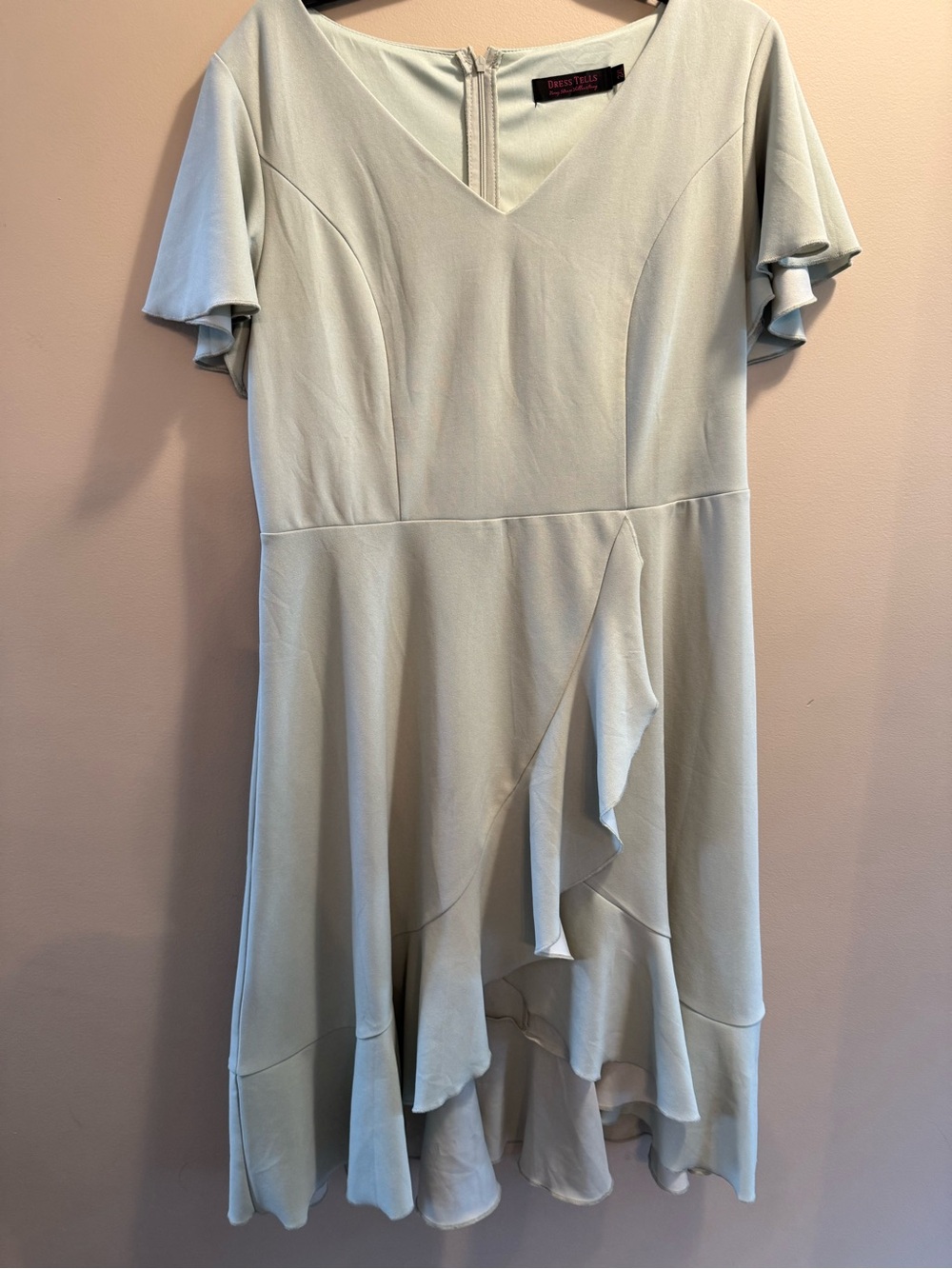 Women’s Mint Green Ruffle-Hem Dress